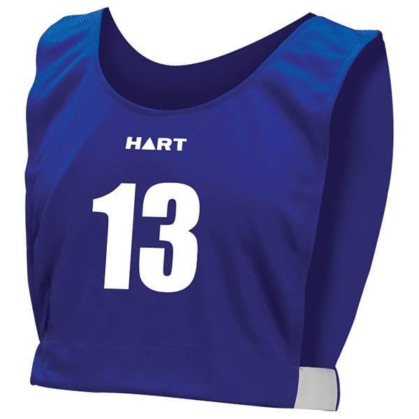 Royal blue mesh training bib printed with the number 13